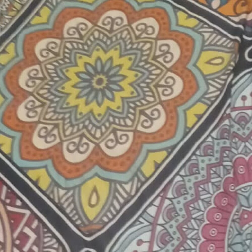 B) Mandala design fabric - polyester/spandex (end of roll, last lenghts)